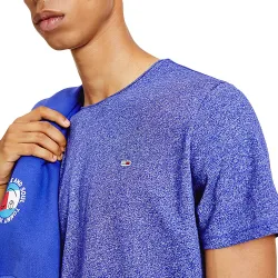 T shirt manche courte homme Tommy Jeans Flag logo Bleu - ZESHOES