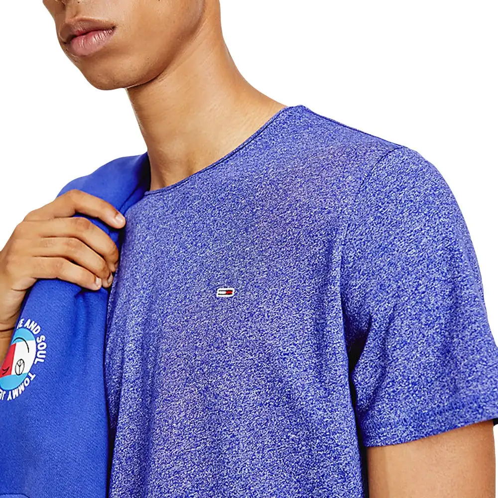 T shirt manche courte homme Tommy Jeans Flag logo Bleu - ZESHOES