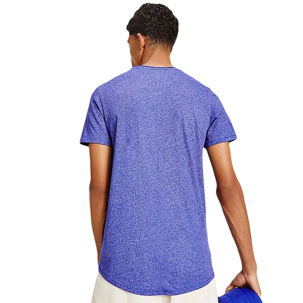 T shirt manche courte homme Tommy Jeans Flag logo Bleu - ZESHOES