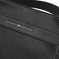 Sac a bandouliere homme Tommy Jeans Downtown effet grain fin Noir - ZESHOES Sac a bandouliere homme Tommy Jeans Downtown effet grain fin Noir - ZESHOES