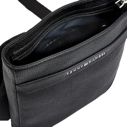 Sac a bandouliere homme Tommy Jeans Downtown effet grain fin Noir - ZESHOES Sac a bandouliere homme Tommy Jeans Downtown effet grain fin Noir - ZESHOES