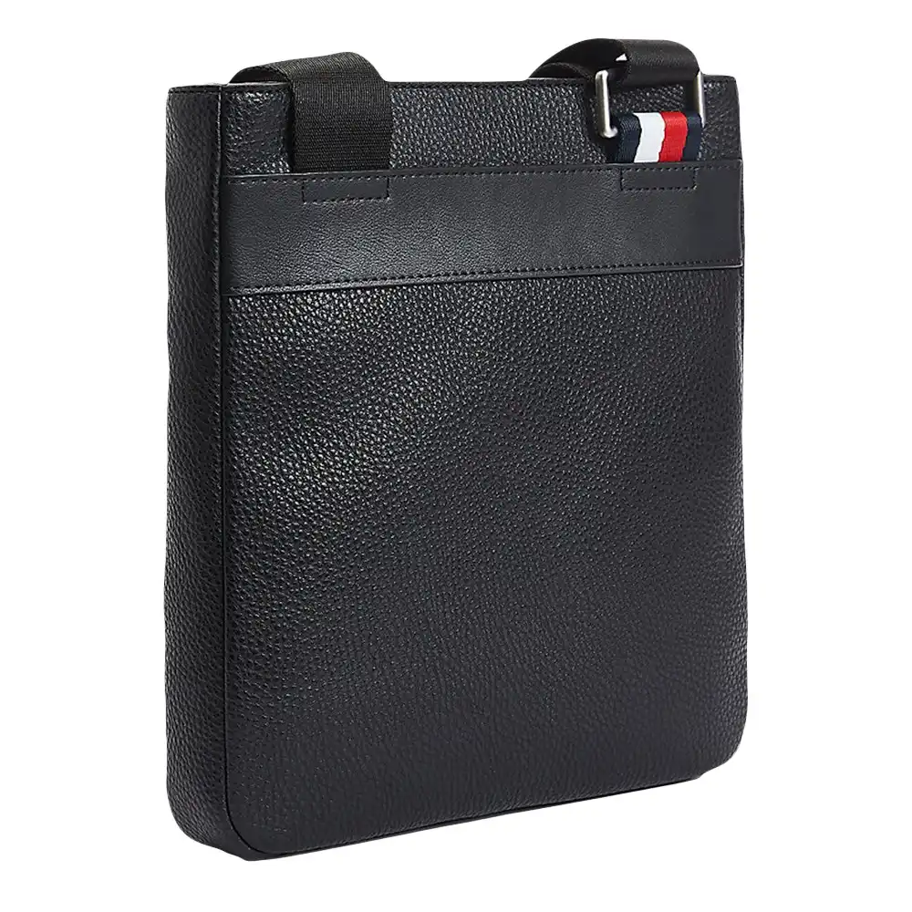 Sac a bandouliere homme Tommy Jeans Downtown effet grain fin Noir - ZESHOES Sac a bandouliere homme Tommy Jeans Downtown effet grain fin Noir - ZESHOES