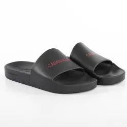 Claquette homme Calvin Klein Slide Noir - ZESHOES Claquette homme Calvin Klein Slide Noir - ZESHOES