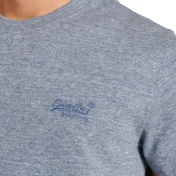 T shirt manche courte homme Superdry Logo brodé vintage Gris - ZESHOES