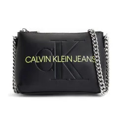 Pochette femme Calvin Klein Logo en relief Noir - ZESHOES Pochette femme Calvin Klein Logo en relief Noir - ZESHOES