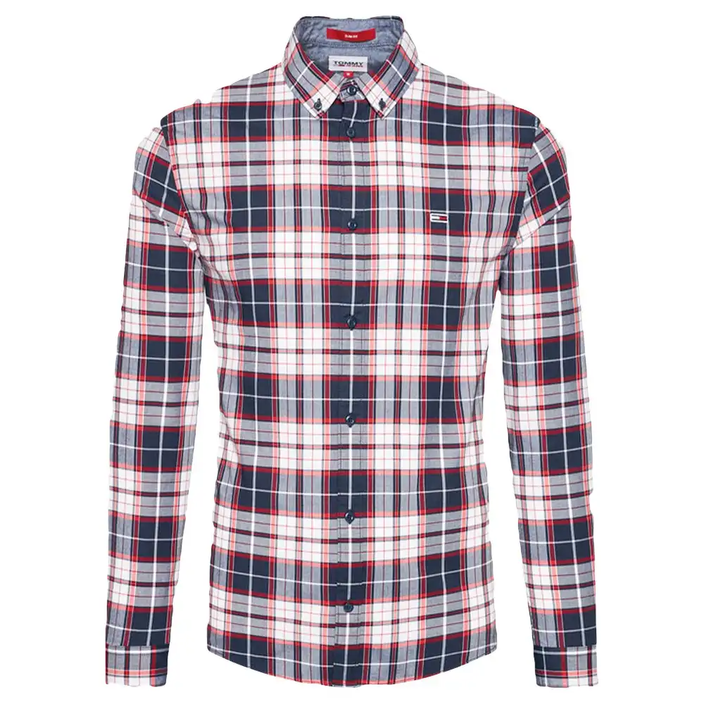 Chemise manches longues homme Tommy Jeans Stretch check poplin Multicolor - Z...