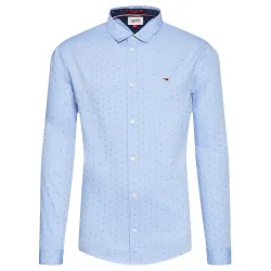 Chemise manches longues homme Tommy Jeans Dobby twill Bleu - ZESHOES Chemise manches longues homme Tommy Jeans Dobby twill Bleu - ZESHOES