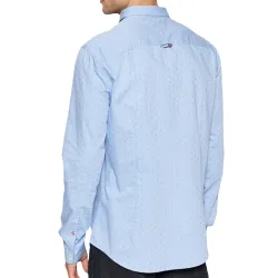 Chemise manches longues homme Tommy Jeans Dobby twill Bleu - ZESHOES Chemise manches longues homme Tommy Jeans Dobby twill Bleu - ZESHOES