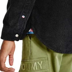 Chemise manches longues homme Tommy Jeans Casual en velours côtelé Noir - ZES... Chemise manches longues homme Tommy Jeans Casual en velours côtelé Noir - ZES...
