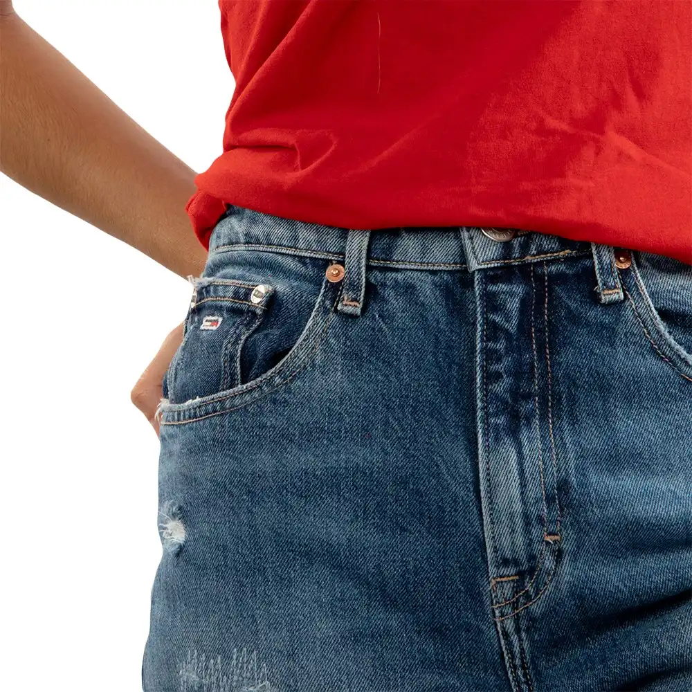 Jeans femme Tommy Jeans Mom fit Bleu - ZESHOES Jeans femme Tommy Jeans Mom fit Bleu - ZESHOES