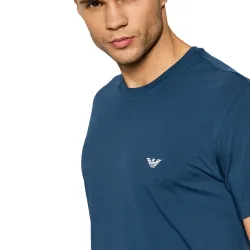 T shirt manche courte homme Emporio Armani Pack x2 original logo Blanc - ZESHOES