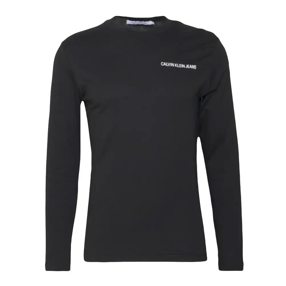 T shirt manche longue homme Calvin Klein Classic logo Noir - ZESHOES
