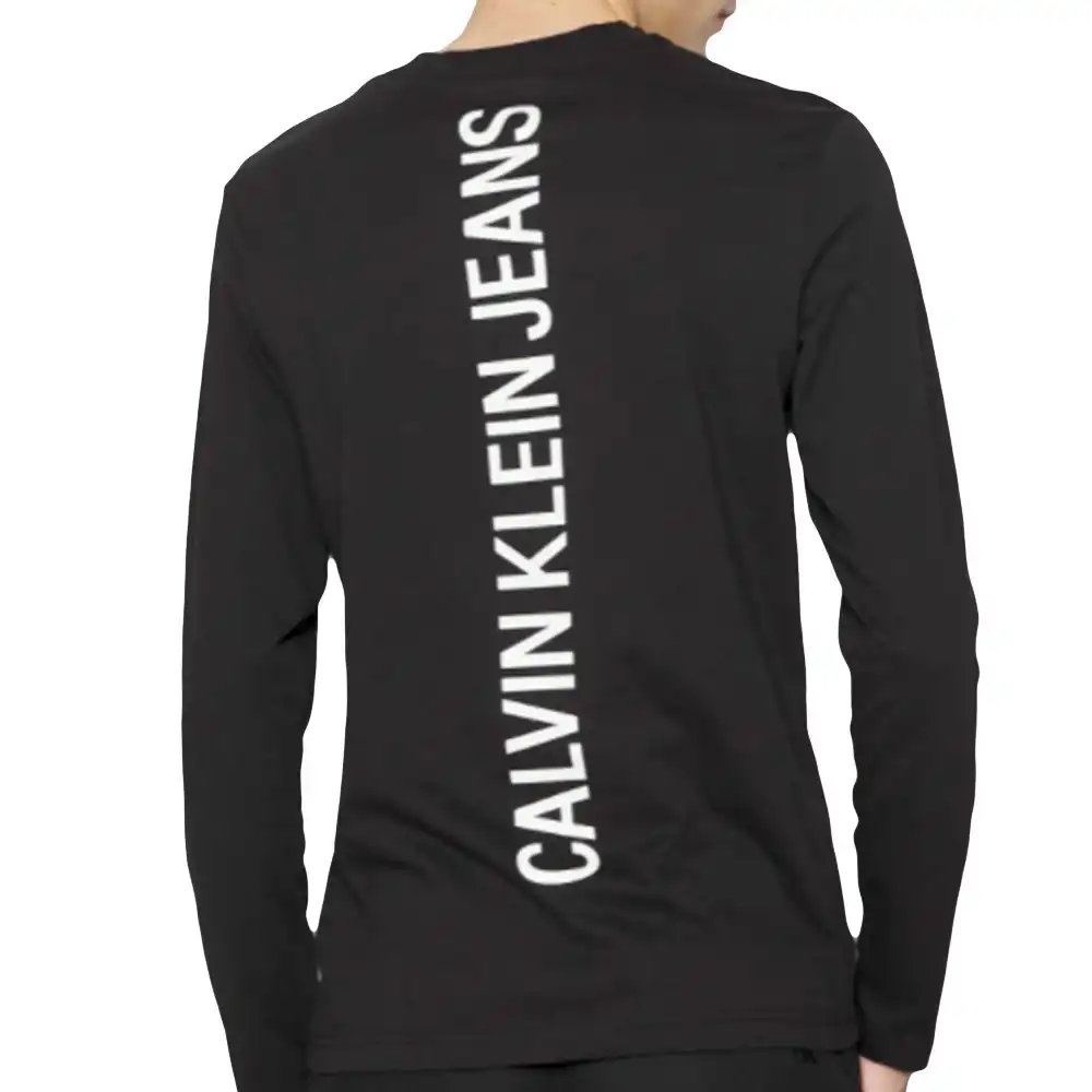 T shirt manche longue homme Calvin Klein Classic logo Noir - ZESHOES