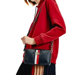 Pochette femme Tommy Jeans Th club emblématique Bleu - ZESHOES