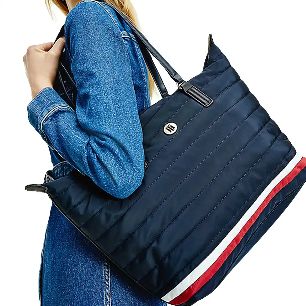 Sac a main femme Tommy Jeans Matelassé à monogramme Bleu - ZESHOES