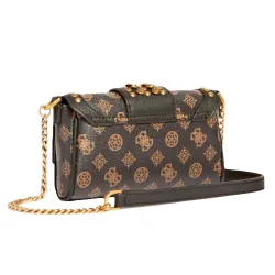 Sac a main femme Guess Mini logo bling pivoine Marron - ZESHOES Sac a main femme Guess Mini logo bling pivoine Marron - ZESHOES