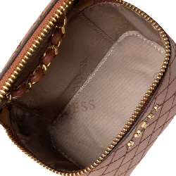 Trousse de toilette femme Guess Classic vanity Marron - ZESHOES Trousse de toilette femme Guess Classic vanity Marron - ZESHOES