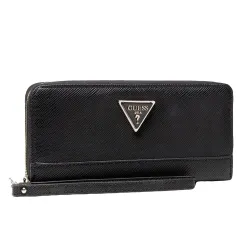 Portefeuille femme Guess Noelle saffiano Noir - ZESHOES