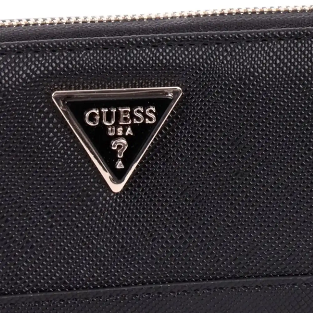 Portefeuille femme Guess Noelle saffiano Noir - ZESHOES Portefeuille femme Guess Noelle saffiano Noir - ZESHOES