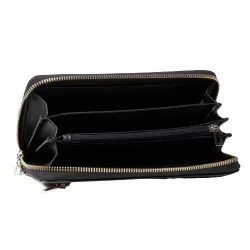 Portefeuille femme Guess Noelle saffiano Noir - ZESHOES Portefeuille femme Guess Noelle saffiano Noir - ZESHOES