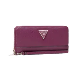 Portefeuille femme Guess Noelle saffiano Bordeaux - ZESHOES