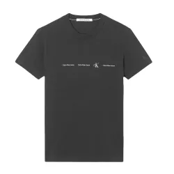 T shirt manche courte homme Calvin Klein Repeat logo Noir - ZESHOES