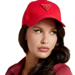 Casquette femme Guess Classic logo triangle Rouge - ZESHOES