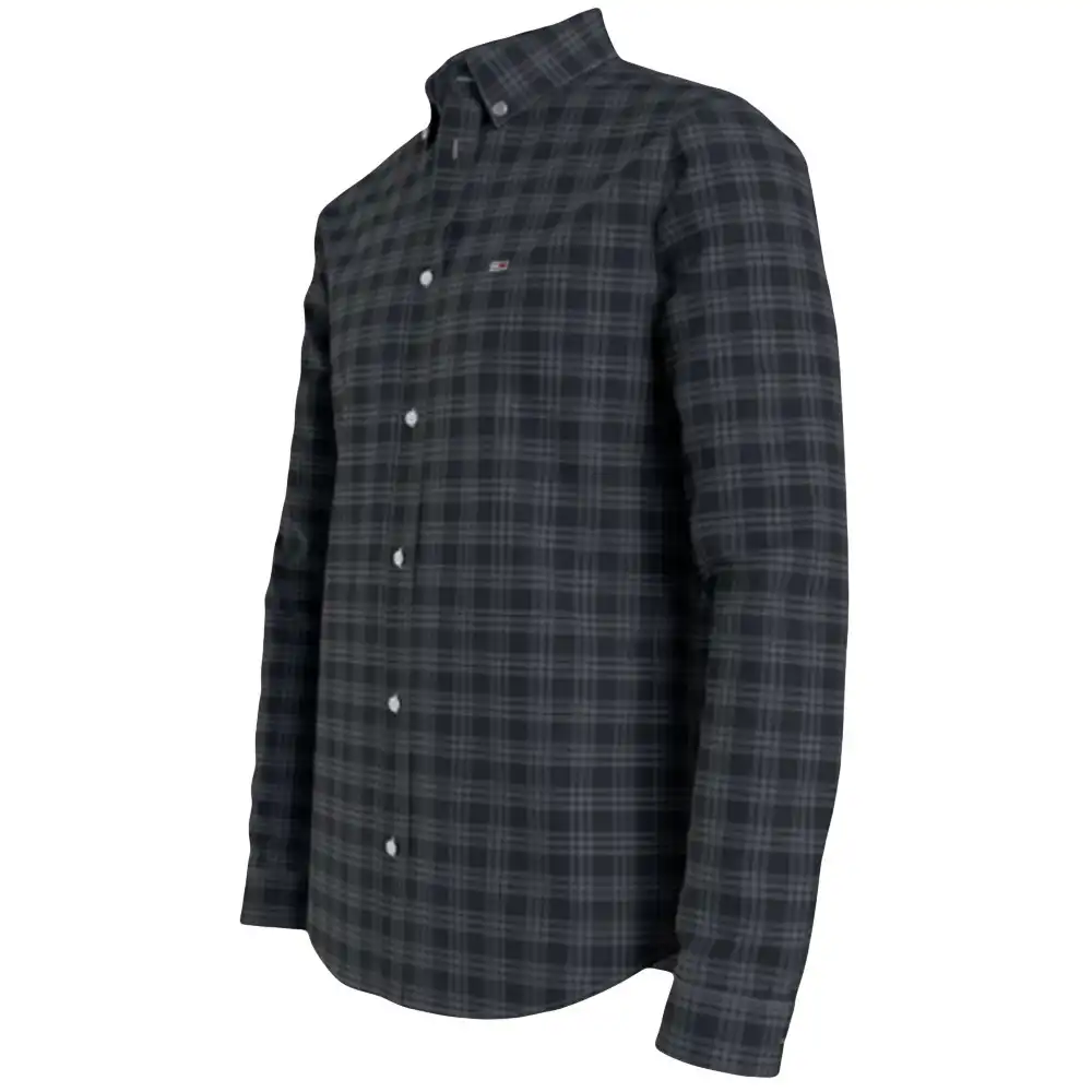 Chemise manches longues homme Tommy Jeans Essential poplin Noir - ZESHOES Chemise manches longues homme Tommy Jeans Essential poplin Noir - ZESHOES