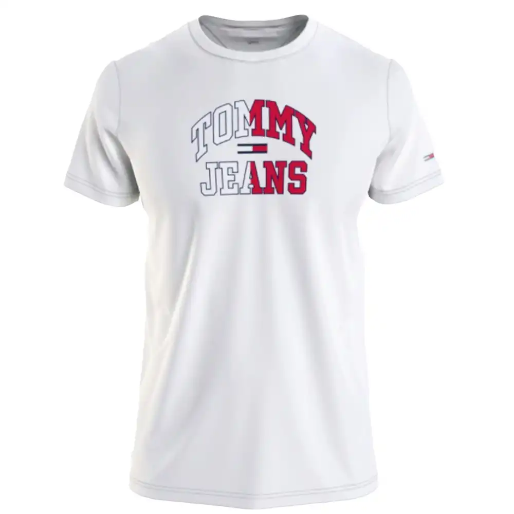 T shirt manche courte homme Tommy Jeans Entry collegiate Blanc - ZESHOES