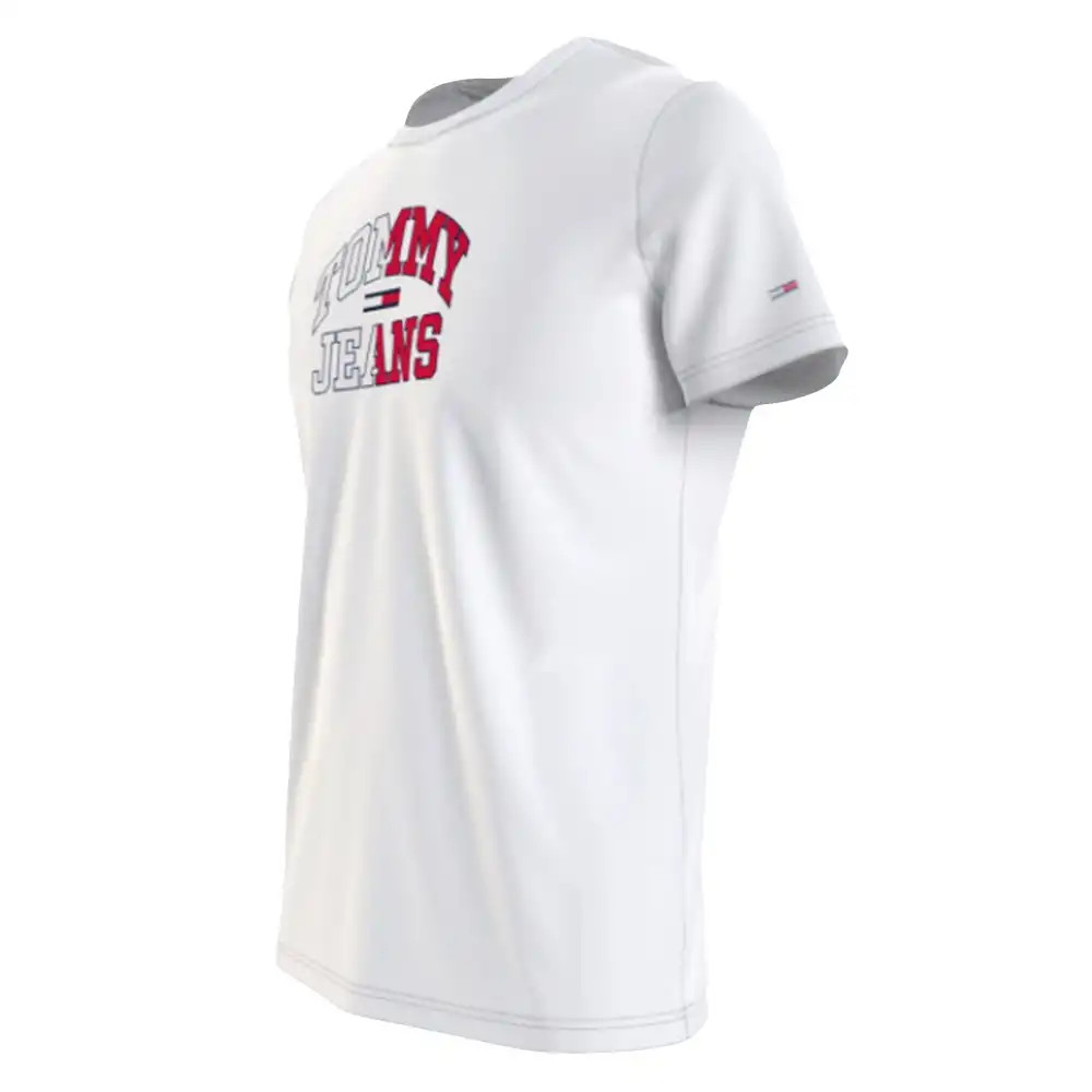 T shirt manche courte homme Tommy Jeans Entry collegiate Blanc - ZESHOES T shirt manche courte homme Tommy Jeans Entry collegiate Blanc - ZESHOES