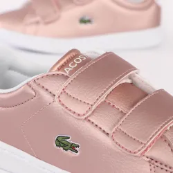 Basket basse fille Lacoste Carnaby evo strap 319 2 Rose - ZESHOES