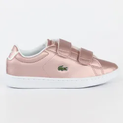 Basket basse fille Lacoste Carnaby evo strap 319 2 Rose - ZESHOES