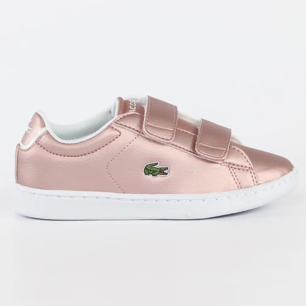Basket basse fille Lacoste Carnaby evo strap 319 2 Rose - ZESHOES