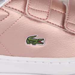 Basket basse fille Lacoste Carnaby evo strap 319 2 Rose - ZESHOES