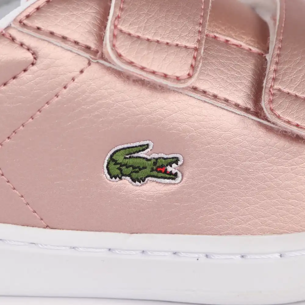 Basket basse fille Lacoste Carnaby evo strap 319 2 Rose - ZESHOES