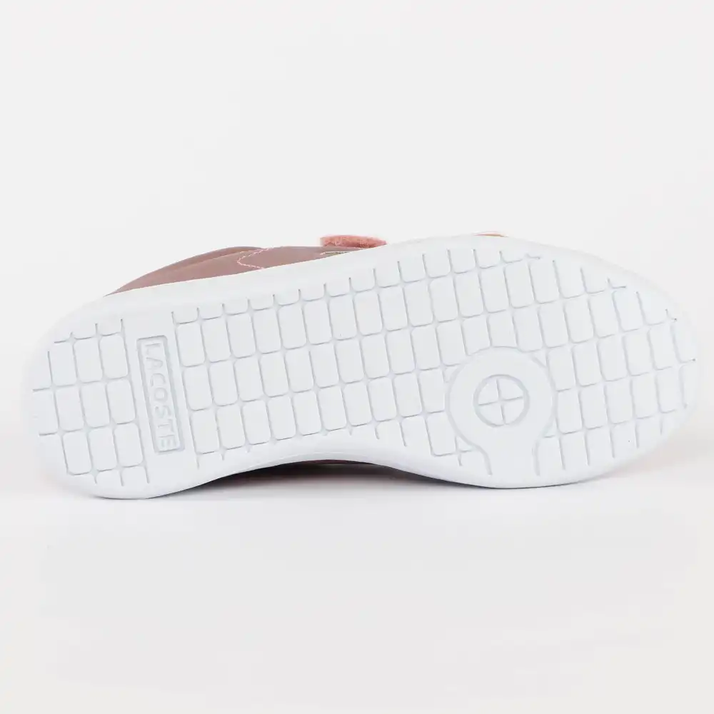 Basket basse fille Lacoste Carnaby evo strap 319 2 Rose - ZESHOES
