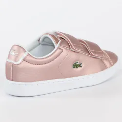 Basket basse fille Lacoste Carnaby evo strap 319 2 Rose - ZESHOES