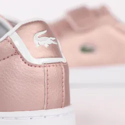 Basket basse fille Lacoste Carnaby evo strap 319 2 Rose - ZESHOES