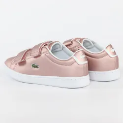 Basket basse fille Lacoste Carnaby evo strap 319 2 Rose - ZESHOES
