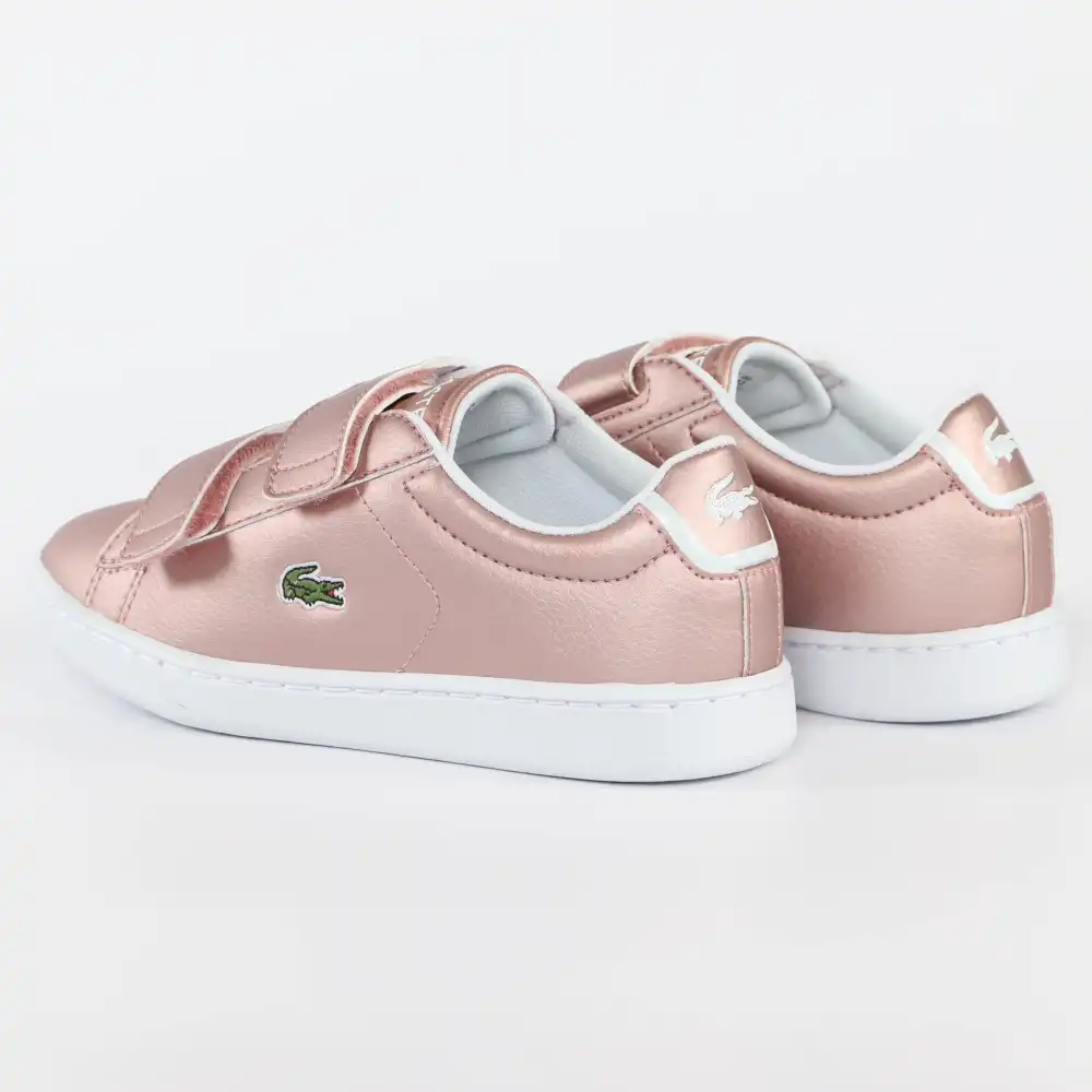 Basket basse fille Lacoste Carnaby evo strap 319 2 Rose ZESHOES