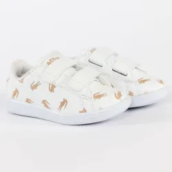 Basket basse garcon Lacoste Carnaby evo strap 419 Blanc - ZESHOES