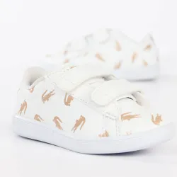 Basket basse garcon Lacoste Carnaby evo strap 419 Blanc - ZESHOES Basket basse garcon Lacoste Carnaby evo strap 419 Blanc - ZESHOES
