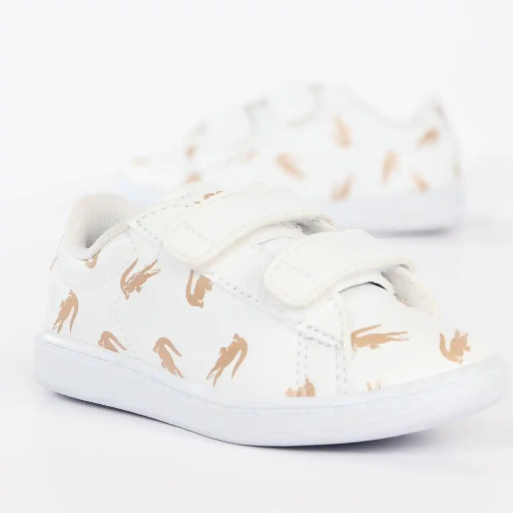 Basket basse garcon Lacoste Carnaby evo strap 419 Blanc - ZESHOES Basket basse garcon Lacoste Carnaby evo strap 419 Blanc - ZESHOES