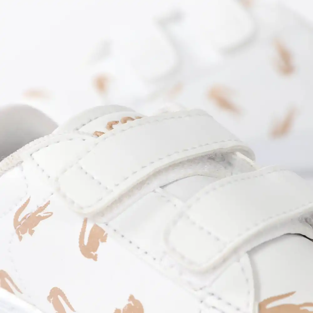 Basket basse garcon Lacoste Carnaby evo strap 419 Blanc - ZESHOES Basket basse garcon Lacoste Carnaby evo strap 419 Blanc - ZESHOES