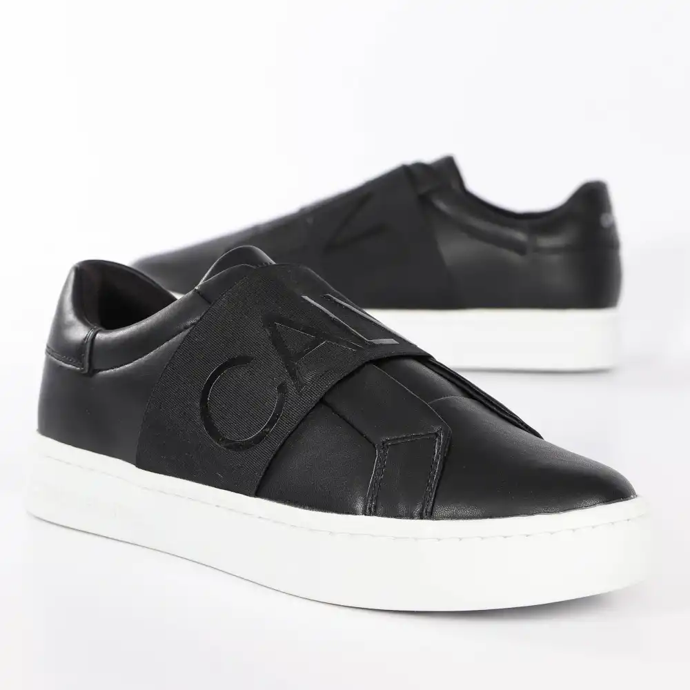 Basket de ville basse femme Calvin Klein Cupsole sillon elastic Noir - ZESHOES Basket de ville basse femme Calvin Klein Cupsole sillon elastic Noir - ZESHOES