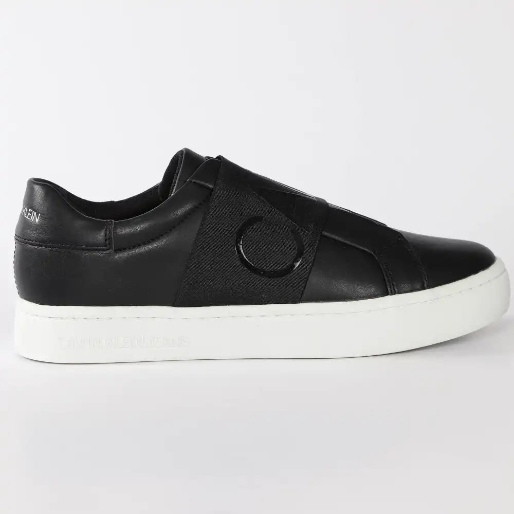 Basket de ville basse femme Calvin Klein Cupsole sillon elastic Noir - ZESHOES Basket de ville basse femme Calvin Klein Cupsole sillon elastic Noir - ZESHOES