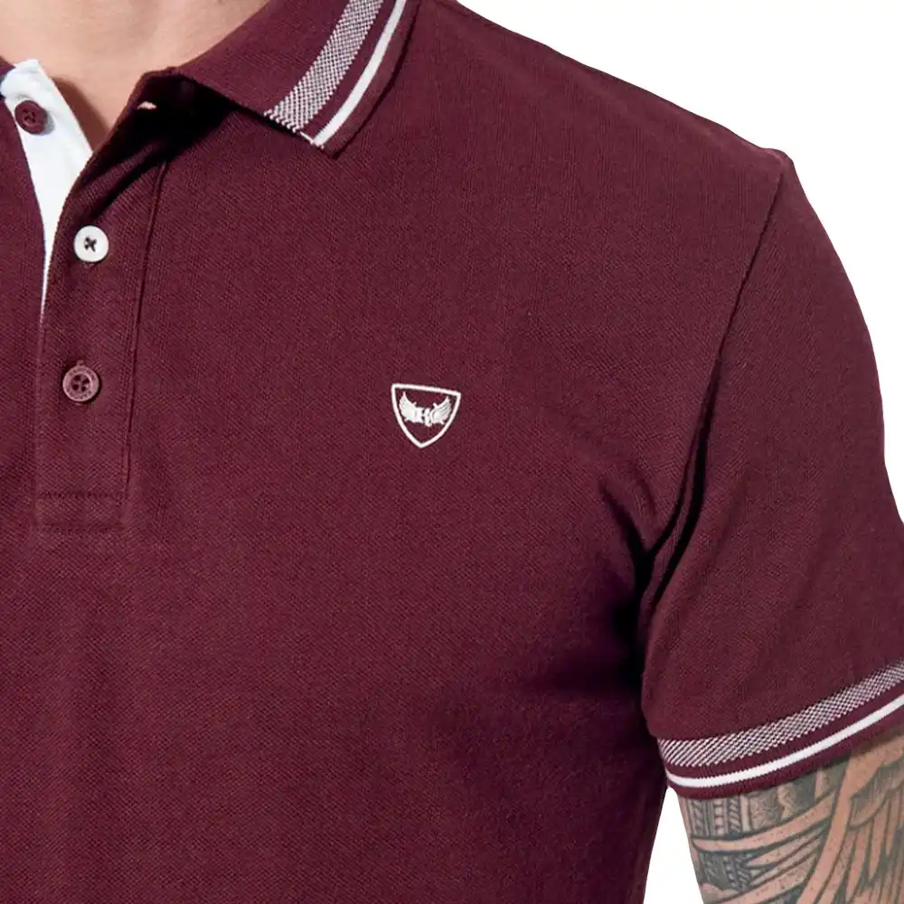 Polo manche courte Kaporal Ryo Bordeaux - ZESHOES Polo manche courte Kaporal Ryo Bordeaux - ZESHOES