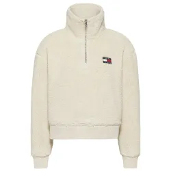 Polaire femme Tommy Jeans Badge boxy Beige - ZESHOES