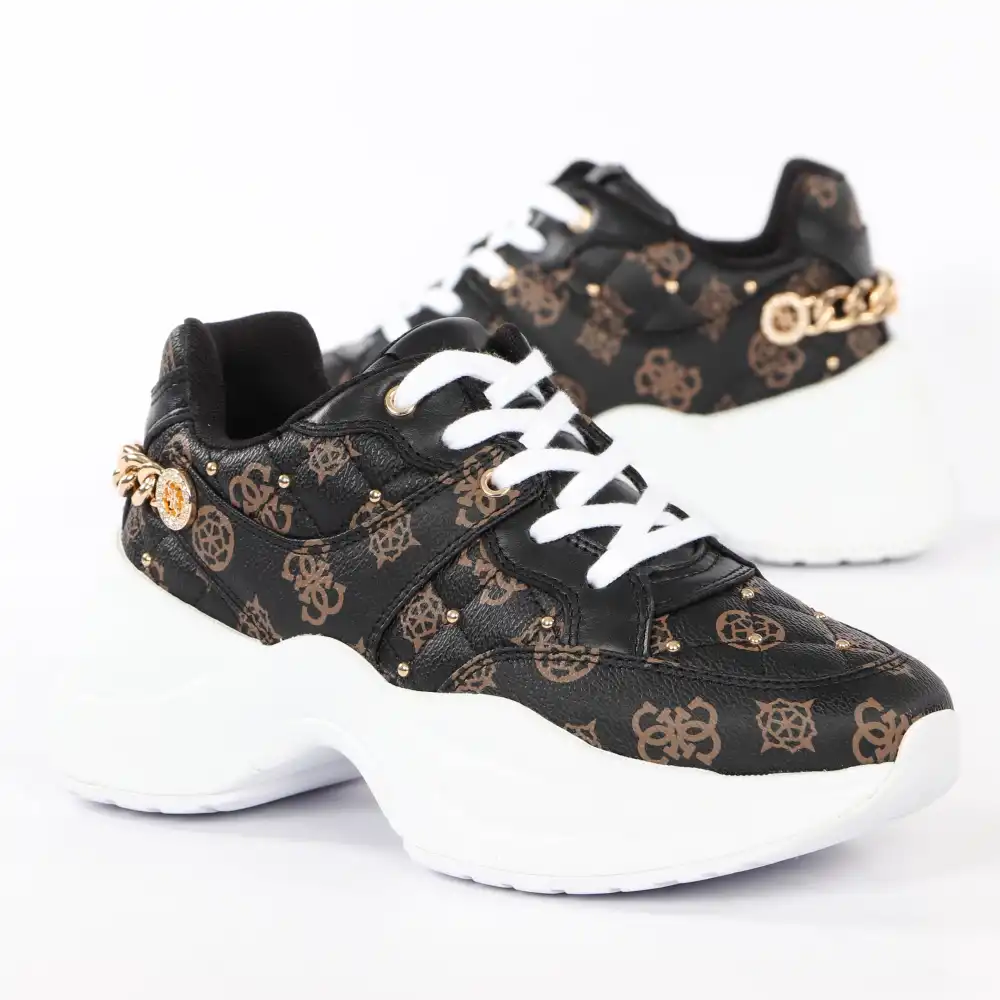 Basket basse femme Guess jenfall Marron - ZESHOES Basket basse femme Guess jenfall Marron - ZESHOES