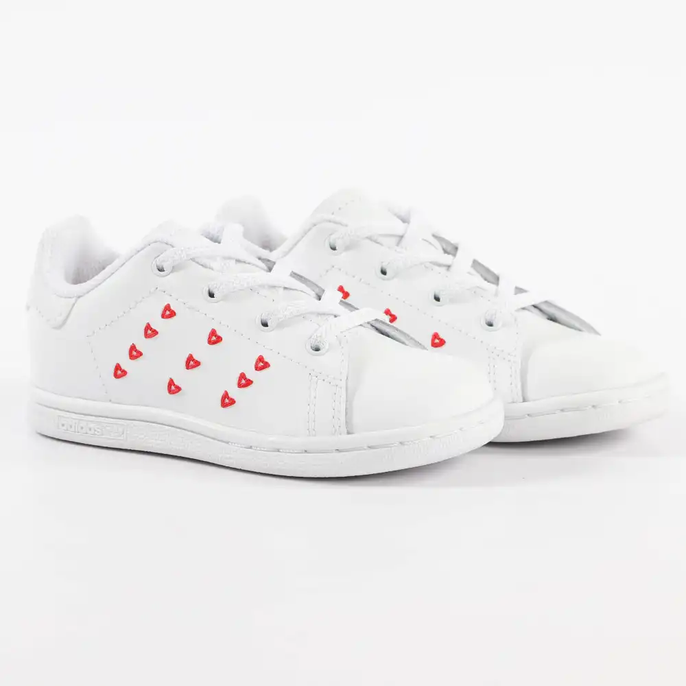 Basket basse fille Adidas Stan smith el i Blanc - ZESHOES